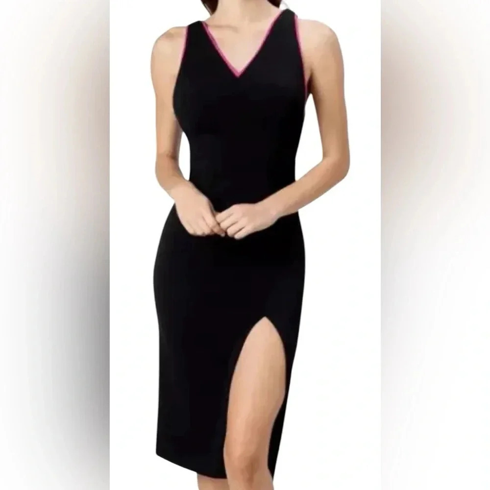 Dress The Population New NWT Black And Pink Gianna Sheath Dress Size M